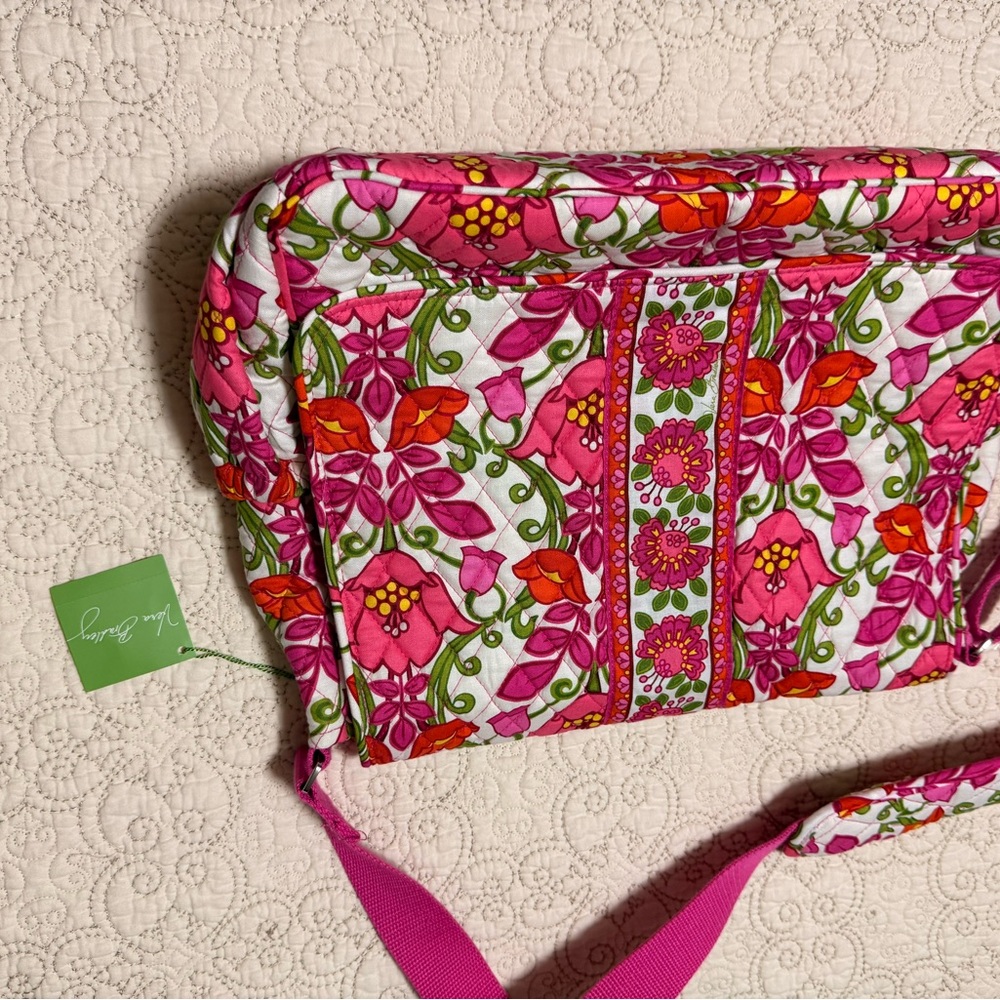 Vera Bradley Pink and Green Floral Messanger Baby Bag Lilli Bell